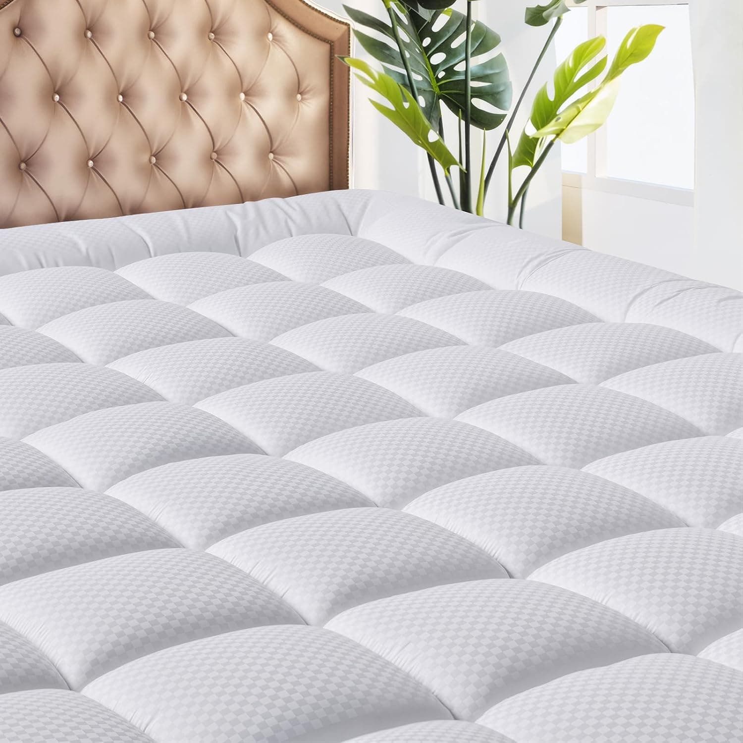 Listing image for MATBEBY Queen Mattress Pad, Quilted Fitted Protector