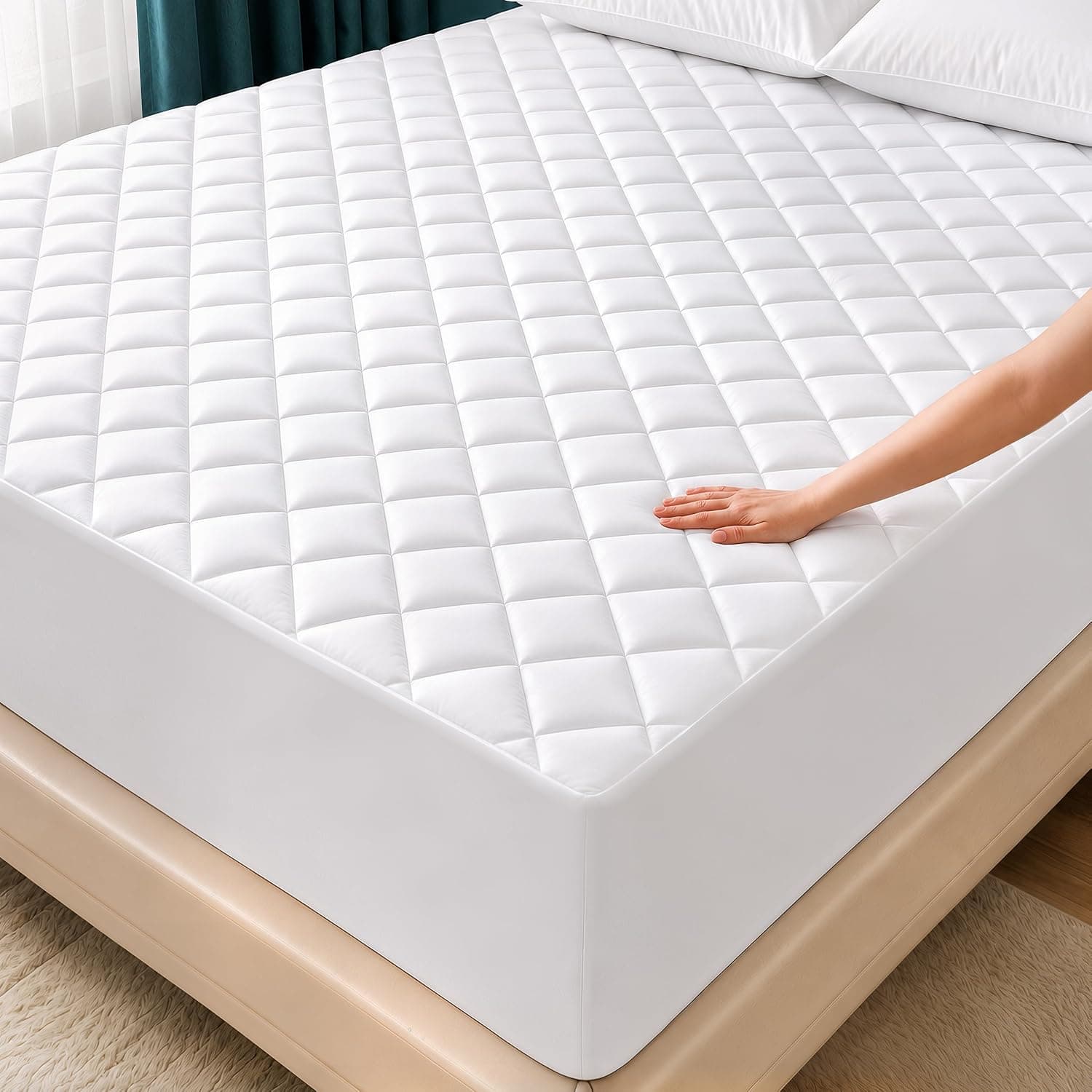 Listing image for Utopia Bedding Queen Mattress Pad, Quilted Protector