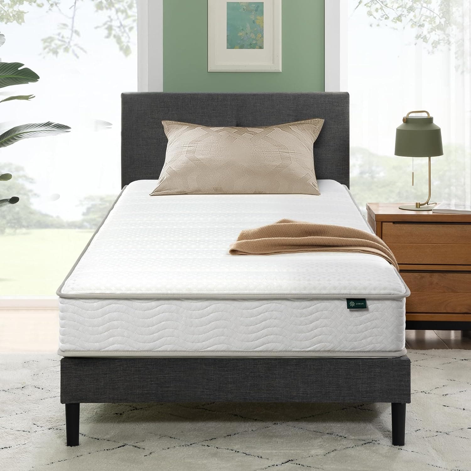 Listing image for Zinus 6 Inch Twin Foam and Spring Hybrid Mattress, Medium Firm Feel