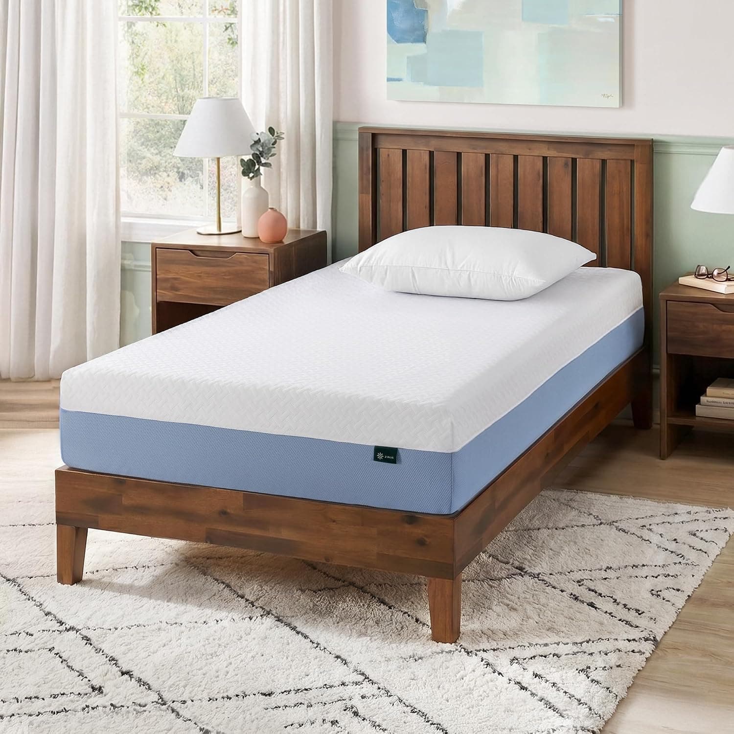 Listing image for Zinus 8 Inch Twin Cooling Essential Memory Foam Mattress, Medium Feel